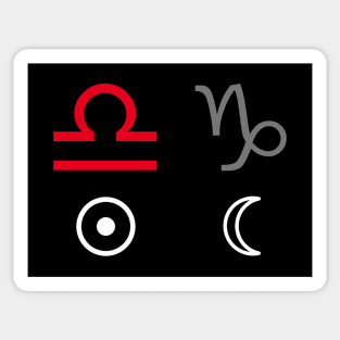 Libra Sun Capricorn Moon Zodiac Sign Sticker